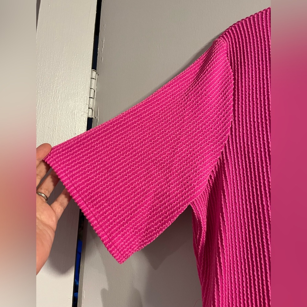 Pink Ribbed Knit Dress - Picture 2 of 4
